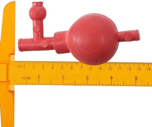 2Pcs Rubber Pipette Filler, 3 Valves Soft Suction Bulb, Three Valve Rubber Pipets, 50mL Volume Lab Supplies Accessories for Laboratory, Red in Saudi Arabia