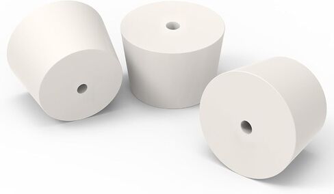 Solid Rubber Stoppers with Single Hole, Size 6#, Set of 5, Precision Tapered Lab Seal Rubber Stoppers for Air-Tight Control in Saudi Arabia