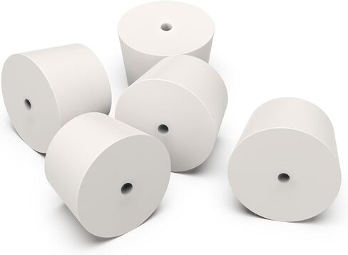Solid Rubber Stoppers with Single Hole, Size 6#, Set of 5, Precision Tapered Lab Seal Rubber Stoppers for Air-Tight Control in Saudi Arabia