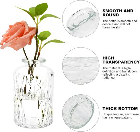 Small Vases for Flowers 10pcs - Flower Vases for Centerpieces for Dining Table, Mini Vintage Clear Glass Bud Vases Set for Wedding Decorations,Mini Glass Vase for Flowers Under 8inches in Saudi Arabia