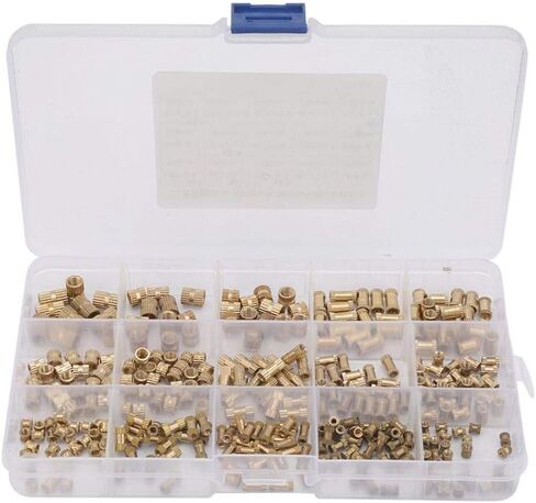 330pcs Brass Threaded Insert Embedment Nuts Kit with Transparent Plastic Box Knurled Nuts Set for 3D Printing in Kuwait