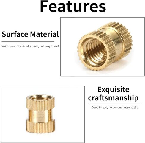 330pcs Brass Threaded Insert Embedment Nuts Kit with Transparent Plastic Box Knurled Nuts Set for 3D Printing in Kuwait