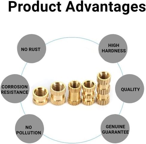 330pcs Brass Threaded Insert Embedment Nuts Kit with Transparent Plastic Box Knurled Nuts Set for 3D Printing in Kuwait