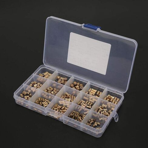 330pcs Brass Threaded Insert Embedment Nuts Kit with Transparent Plastic Box Knurled Nuts Set for 3D Printing in Kuwait