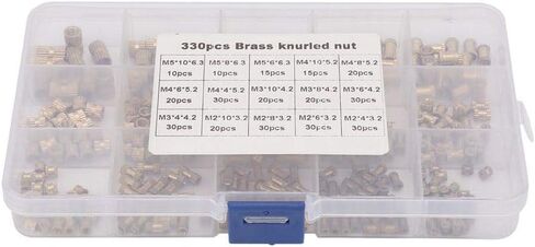 330pcs Brass Threaded Insert Embedment Nuts Kit with Transparent Plastic Box Knurled Nuts Set for 3D Printing in Kuwait