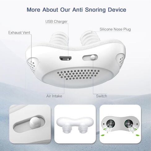 Anti Snoring Devices, Snoring Solution to Stop Snoring, Effective Anti Snore Device Suitable for Men and Women All Nose Shapes, White in Saudi Arabia