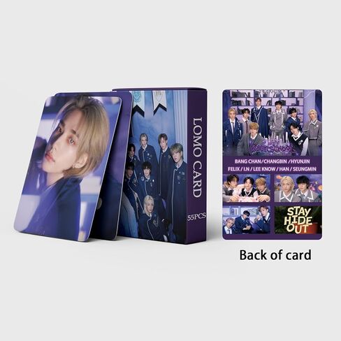 مجموعة بطاقات صور Stray Kids 55 قطعة من بطاقات Straykids Magic School Lomo KPOP Stray Kids Photocard مجموعة هدية لتزيين الحفلات الضالة، بطاقات بريدية Stray Kids Merch in Kuwait