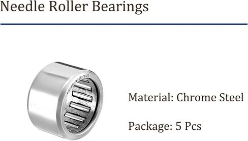 5pcs HK1210 Needle Roller Bearings - [12mm x 16mm x 10mm] Open End for Gearbox Use, Chrome Steel Rollers in Saudi Arabia
