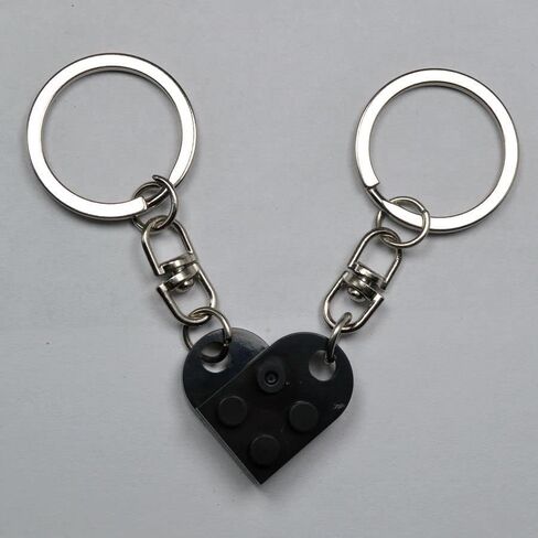 Caiyao 2Pcs Matching Brick Heart Keychain for Couples, Best Friend Heart Keychains Valentine’s Day Birthday Key Chain in Kuwait