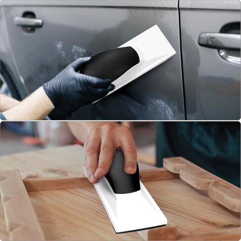 QWORK Hand Sanding Block with Hook&Loop Base for Dust-Free Operation, Durable, Comfortable, and Portable for Wood Polishing, Household Cleaning, and Car Repair in Saudi Arabia