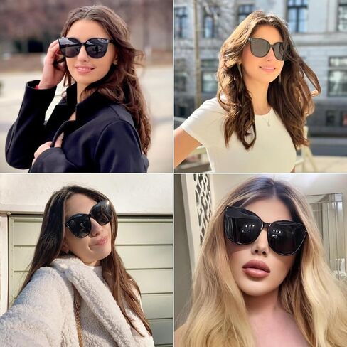 LVIOE Oversized Polarized Sunglasses for Women Trendy Large Cat Eye UV Protection Shade LS1627 in Saudi Arabia