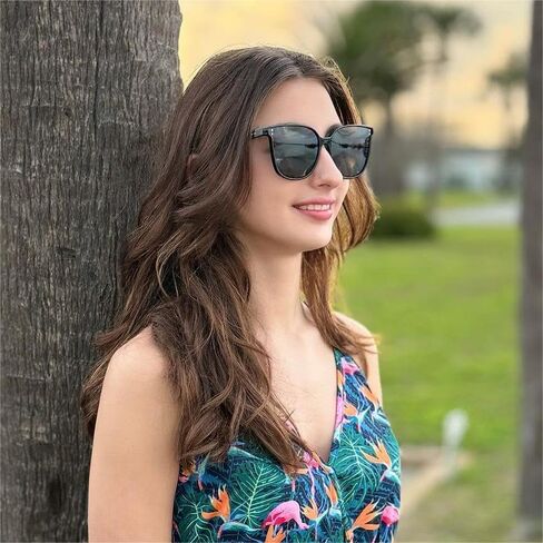 LVIOE Oversized Polarized Sunglasses for Women Trendy Large Cat Eye UV Protection Shade LS1627 in Saudi Arabia