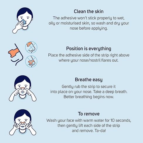 شرائط الأنف Breathe Right الأصلية حجم كبير 30 قطعة | يخفف على الفور احتقان الأنف | يساعد على تقليل الشخير | خال من المخدرات in Kuwait