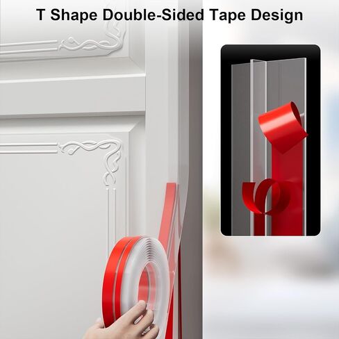 T-Shaped Clear Silicone Seal Strip for Door & Windows Gaps,Weather Stripping Door Seal Strip，10Ft Door Draft Stopper for Side of Door in Saudi Arabia