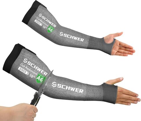 Schwer AIR-SKIN Arm Sleeves S902 for Thin Skin and Bruising, ANSI A6 Cut Resistant Arm Protectors for High Risk Work, UPF50+ UV Protection Gardening Sleeves for Farming, Lightweight, Breathable in Saudi Arabia
