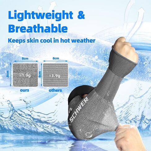 Schwer AIR-SKIN Arm Sleeves S902 for Thin Skin and Bruising, ANSI A6 Cut Resistant Arm Protectors for High Risk Work, UPF50+ UV Protection Gardening Sleeves for Farming, Lightweight, Breathable in Saudi Arabia