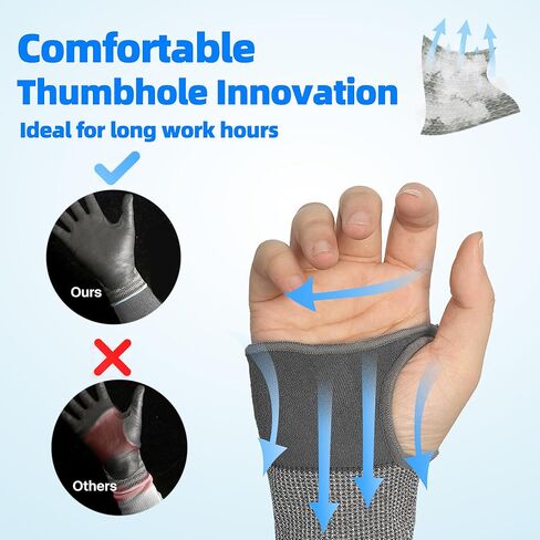 Schwer AIR-SKIN Arm Sleeves S902 for Thin Skin and Bruising, ANSI A6 Cut Resistant Arm Protectors for High Risk Work, UPF50+ UV Protection Gardening Sleeves for Farming, Lightweight, Breathable in Saudi Arabia