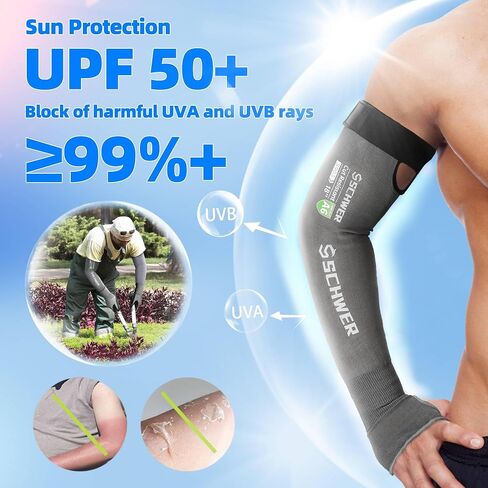 Schwer AIR-SKIN Arm Sleeves S902 for Thin Skin and Bruising, ANSI A6 Cut Resistant Arm Protectors for High Risk Work, UPF50+ UV Protection Gardening Sleeves for Farming, Lightweight, Breathable in Saudi Arabia