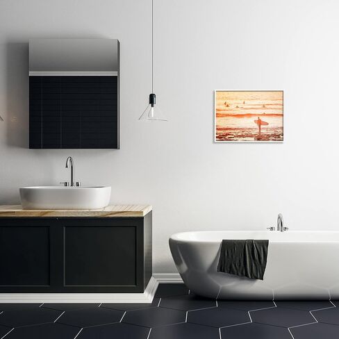 Stupell Industries Surfing Sunset Beach Shore Framed Wall Art, Design by Igor Vitomirov in Saudi Arabia