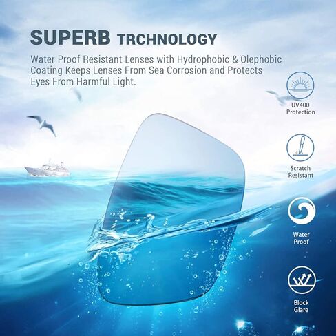 MALIDAK Floating Polarized Sunglasses, Fishing Surfing Sunglasses for Women Men, Sports Sunglasses for Outdoors in Kuwait