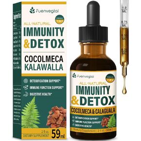 Cocolmeca Bark Immunity & Detox Drop, Herbal Extract with Polypodium Leucotomos Sarsaparilla Milk Thistle Supplement Support Detoxification, Immune System, Digestive Health. 2oz