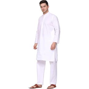 TOSQP27 Mens Cotton Kurta Pajamas Gift Boys Ethnic Wedding Party Grooms Outfit Traditional Festive Long Sleeve