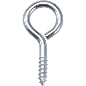 uxcell 0.75 Inch Small Screw Eye Hooks Self Tapping Screws Carbon Steel Screw-in Hanger Eye-Shape Ring Hooks Blue Tone 200pcs