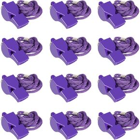 Whistle, 12 Pcs Professional Sport Whistle Set with Lanyard - Loud Pea-Less Whistle for Coaches, Referees, Lifeguards and Police