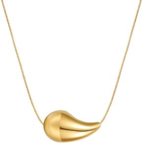 Teardrop Necklace Earrings Chunky Gold Hoop Waterdrop Earrings for Women Girls Water Drop Pendant Necklace Dupes Trendy Jewelry Gift