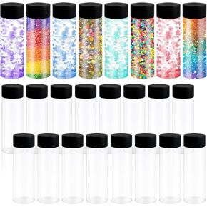 24 Pcs Sensory Bottles with Lids, 10 oz/ 300 ml Leakproof Clear Plastic Water Bottles Reusable Empty Sensory Bottles for Sensory Crafts Classroom Handmade Party Supply