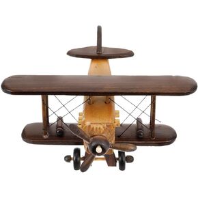 MAGICLULU Retro Wooden Plane Wooden Crafts Wood Plane Ornament Vintage Airplane Model Home Airplane Decor Wood Craft Plane Adornment Airplane Adornment Wooden Plane Model Wooden Plane Decor