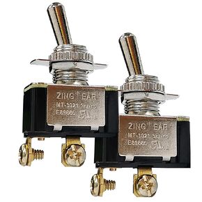 2pcs Toggle Rocker Switch MT-3021-2 Heavy Duty Electrical Switches 2 Pin Position ON-Off 10A 277VAC 20A 125VAC 3/4 HP 125-250VAC Household Appliances Replacement Part Screws Terminal