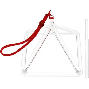 ARTIBETTER 5 Inches Crystal Singing Pyramid Healing Musical Instrument with Glass Striker Bag for Sound Healing Meditation Accessories