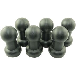 6PCS Trampoline Steel Tube Cap 25mm Plastic Ball Cap Playground Equipment Iron Bed Frame Protective Cap Trampoline Top Ring Protective Cover Suitable for Fiber Glass Metal Rings Black