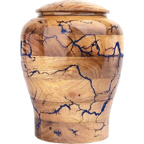 Handmade Lightning Urns for Human Ashes Adult Male Female - Dog Cat Pet Memorial Urn, Urn for Ashes for Men Women, Burial Urns for Cremated Remains, Decorative Urns Keepsake Box