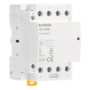 Baomain AC Contactor HC1-32/40 110VAC 30A 4 Pole 4NO Universal Circuit Control Normally Open 35mm DIN Rail Mount CE Listed