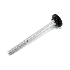 1/4"-20 x 3" Thumb Screw Stainless Steel - Black Knurled Round Plastic Knob - Standard/Coarse Thread ThumbScrew - Length: 3.000" - Proudly Built in USA - Package of (4)
