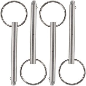 4 Pcs Quick Release Pin, Diameter 1/4"(6.3mm), Overall Length 2.56"(65mm), Usable Length 2"(51mm), Full 316 Stainless Steel, Bimini Top Pin, Marine Hardware