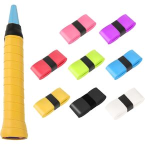 Tennis Racket Grip Tape, 8 Pieces Precut Anti-Slip Tennis Grip Tape Sweat Quick-Drying Tennis Overgrip Finishing Tape Absorbent Grip Wrap for Badminton Racket Handle, Tennis Accessories (8 Colors)