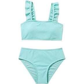 SOLY HUX Bikini Sets for Girls Ruffle Trim Bikini Bathing Suits 2 Piece Swimsuit