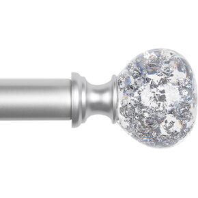 قضبان ستائر zeerobee للنوافذ من 48 إلى 86، قضبان ستائر مقاس 1 بوصة، قضبان ستائر شديدة التحمل مع تشطيبات فضية شفافة مزخرفة، قضيب ستارة خارجي مع قضبان ستائر قابلة للتعديل، 48 بوصة - 86 بوصة، فضي in Kuwait