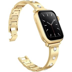 أساور مجوهرات Mosonio Dressy متوافقة مع سوار ساعة Apple 45 مم 44 مم 49 مم 42 مم 41 مم 40 مم 38 مم للنساء والفتيات، حزام معدني ماسي لطيف وأنيق لسلسلة iWatch 9 8 7 6 5 4 3 2 1 SE Ultra