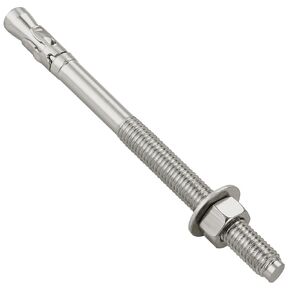 10Pcs 3/8x3" Inch Standard Fasteners for Heavy-Duty 304 Stainless Steel Wedge Anchors for Cement and Concrete