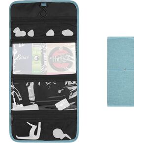 Guitar Accessories Case - Foldable Organizer with Multiple Pockets, Convenient Hook, and Pick-up Rack - Portable Storage for Guitar Essentials (Blue)