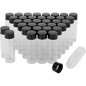 JIUWU 15ml (1/2 Oz) Clear Glass Sample Vials, 42pcs Liquid Transparent Bottles Lab Screwcap Capacity Travel Container