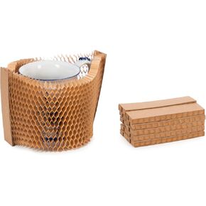IDL Packaging 8" Flexi-Hex™ Honeycomb Packing Paper Sleeves, S, Brown, Pack of 10 - Adaptable to Any Shape Cushioning Packaging with Modern Design - Flexible & Reusable Wrap Bags for Moving