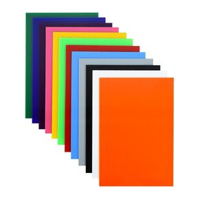 8x12" Multi-Color Acrylic Sheets (12-Pack, 12 Colors) - 2.8mm Thick, Durable & Versatile for Laser Cutting, DIY Projects & Crafts