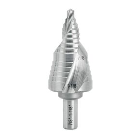 ACTOOL Industrial HSS Step Drill Bit 7/8 inch to 1-1/8 inch with 3/8 inch Shank, Double Spiral Flute