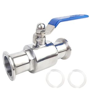 Sanitary Ball Valve Fits 2" Tri Clamp Clover Stainless Steel 304 Brewing Quick Clamp with 2PCS Silicone Gaskets 2" Tube OD