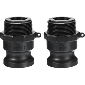 PATIKIL Poly Cam Lock Fittings, 2 Pcs 1.5" Part F Male Adapter x Male Thread Cam Groove Hose Fittings Polypropylene Cam Lock Fittings, Black
